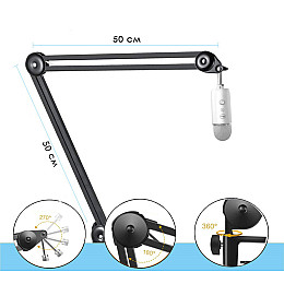 Стойка для микрофона Manchez GAB-40 с креплением на стол Black (3_00939)