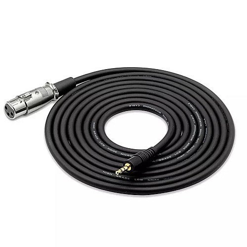 Кабель для микрофона Manchez S7 XLR (мама) - Jack 3.5 мм 2.5 м Black (3_02463)
