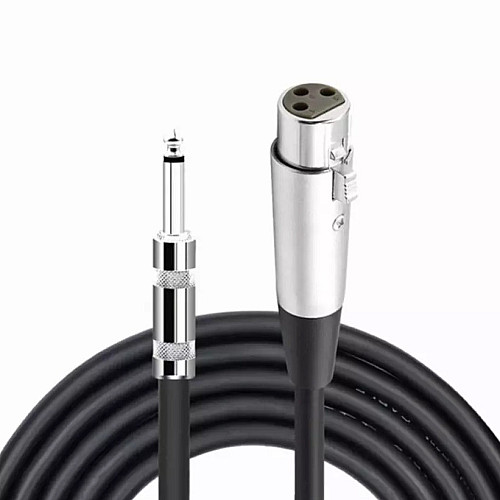 Кабель для микрофона Manchez S8 XLR (мама) - Jack 6.3 мм 2.5 м Black (3_02483)