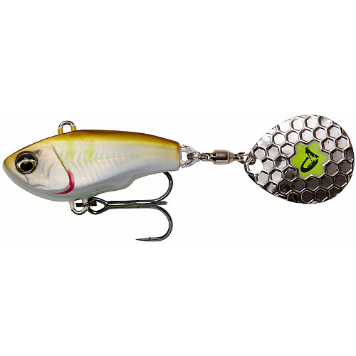 Тейл-спінер Savage Gear Fat Tail Spin 80mm 24.0g Жовтий/білий (1013-1854.11.76)