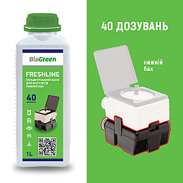 Концентрований засіб для біотуалетів нижній бак Biogreen 1л