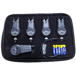 Набір сигналізаторів Sams Fish SF24199 з пейджером у кейсі 4+1 Чорні