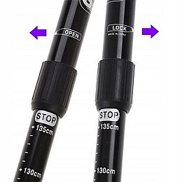 Трекінгові палиці Antishock пара 135 см Black (001)