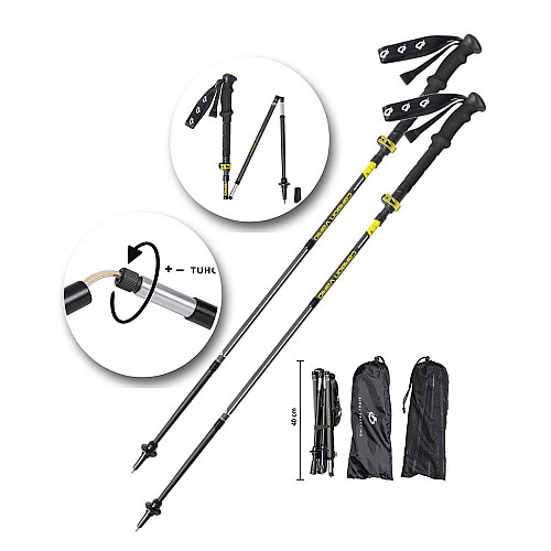 Трекінгові палиці Birki Carbon Vario 105-135 см Black-Grey/Yellow