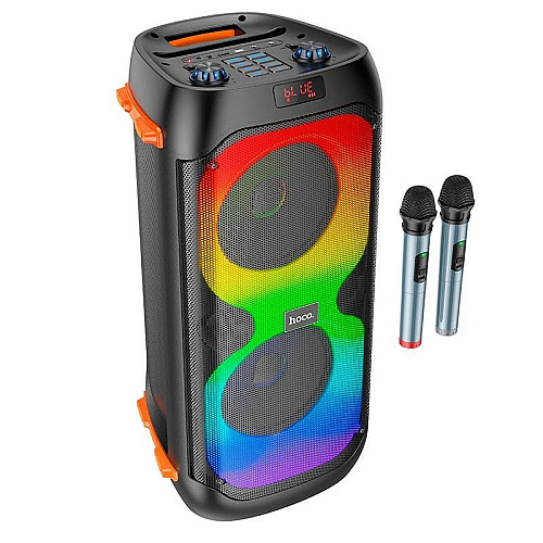 Колонка Bluetooth с караоке и микрофонами HOCO Manhattan BS53 Black N