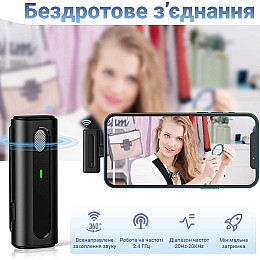Беспроводной петличный микрофон Savetek P30 Lightning 2.4 ГГц 15 м
