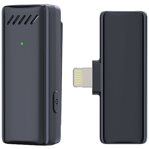 Бездротовий Lightning петличний мікрофон із зарядним кейсом Savetek P32 Apple iPhone iPad до 20 м