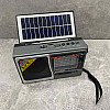 Радіо-ліхтар на сонячній батареї на акумуляторі Solar Charge S-1521BTS сіре