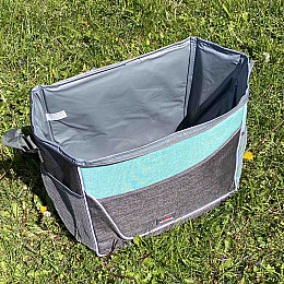 Термосумка 36*26*32 Stenson WW01351 серая с бирюзовым