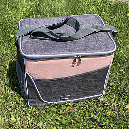 Термосумка 36*26*32 Stenson WW01351 серая с розовым