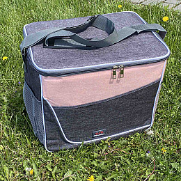 Термосумка 36*26*32 Stenson WW01351 серая с розовым