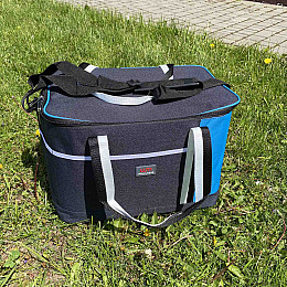 Термосумка 40*25*29 см Stenson WW01352 серая с синим