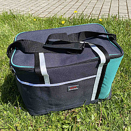 Термосумка 40*25*29 см Stenson WW01352 серая с бирюзовым