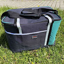 Термосумка 40*25*29 см Stenson WW01352 серая с бирюзовым