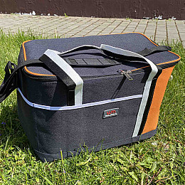 Термосумка 40*25*29 см Stenson WW01352 серая с оранжевым
