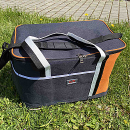 Термосумка 40*25*29 см Stenson WW01352 серая с оранжевым