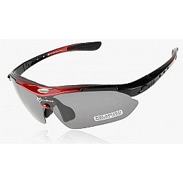 Спортивні окуляри RockBros Polarized UV400 з 5 лінзами Чорно-червоний (050412)