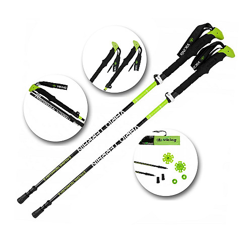 Палиці трекінгові Viking Terve Poles Alu Black/Green 110-130 см