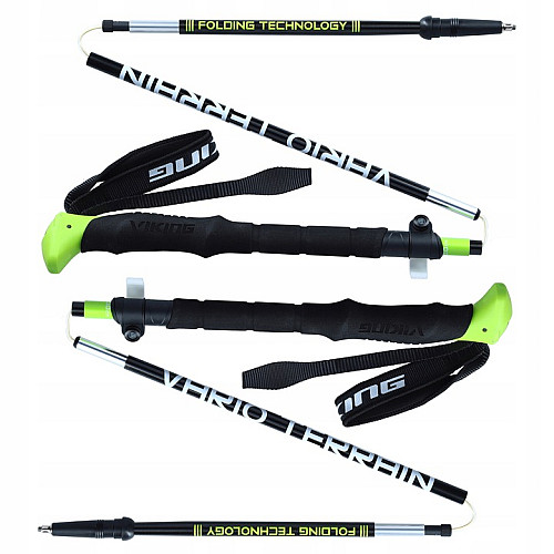 Палиці трекінгові Viking Terve Poles Alu Black/Green 110-130 см