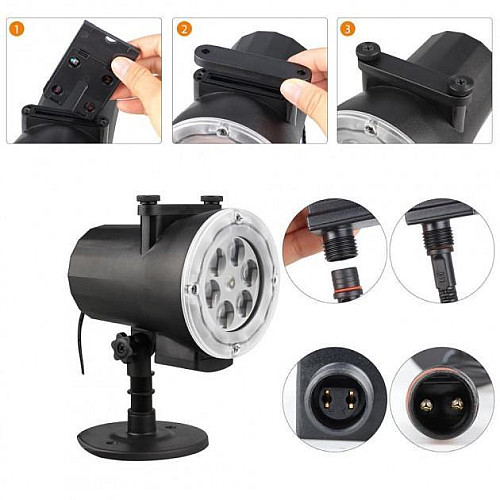 Лазерний проектор для саду 12 слайдів з пультом OPT-TOP Garden Projector Card (1756375556)