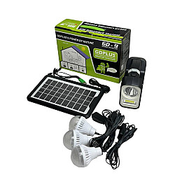 Комплект автономного освітлення GDPlus GD-9 4500 мА/год із сонячною панеллю/ліхтарем/лампою (1988454585)