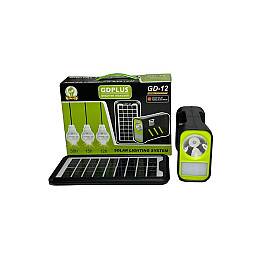 Комплект автономного освітлення GDPlus GD-12 4500 мА/год із сонячною панеллю/ліхтарем/лампою (1990244715)