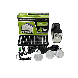 Комплект автономного освітлення GDPlus GD-8 4500 мА/год із сонячною панеллю/ліхтарем/лампою (1990267064)