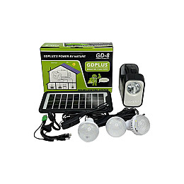 Комплект автономного освітлення GDPlus GD-8 4500 мА/год із сонячною панеллю/ліхтарем/лампою (1990267064)