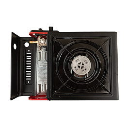 Плита портативная газовая с пьезоподжигом в пластиковом кейсе MASTERTOOL 2400 Вт Black and Red (44-5102)