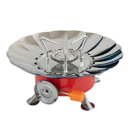 Плита туристична газова з п'єзопідпалом MASTERTOOL 2,8 кВт Silver and Red (44-5104)