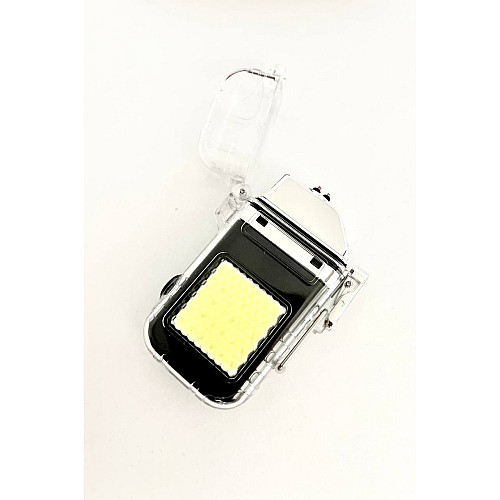 Запальничка USB акумуляторна електроімпульсна з LED ліхтариком СОВ Lighter 9033 Чорний