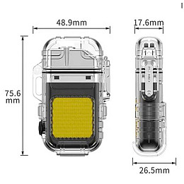 Запальничка акумуляторна спіральна X-LED 2в1 USB + кишеньковий LED ліхтарик 9258
