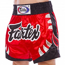 Шорти для тайського боксу та кікбоксингу Fairtex BS0611 2XL Червоний-чорний