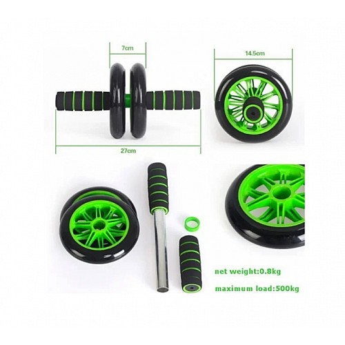 Колесо для пресса фитнес Double Wheel ABS Health Abdomen Round IS33 двойной Зеленый