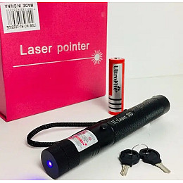 Потужна лазерна указка синій промінь з акумулятором 18650 Laser Pointer 303 Blue