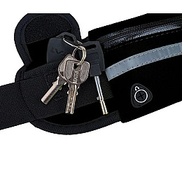 Сумка для бега на пояс RunningBag с карманом на бутылку Black (HbP0506201)