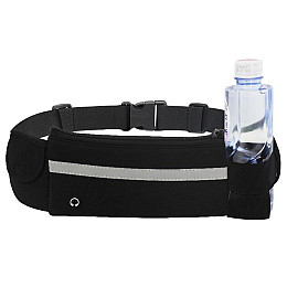 Сумка для бега на пояс RunningBag с карманом на бутылку Black (HbP0506201)