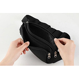 Поясная сумка для бега RunningBag с 2 карманами 22х10 см Black (050346)