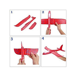 Літак планер метальний UTM Red 48 см з кабіною що світиться (45402R)