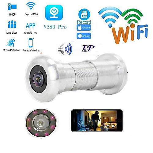 Відеоочок wifi c датчиком руху та записом HQCam 405B 2 Мп Сріблястий