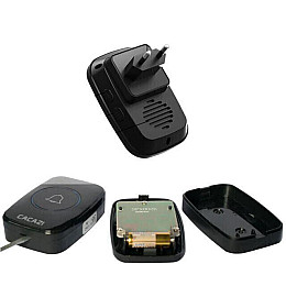 Бездротовий дверний дзвінок на вхідні двері з 2-ма кнопками виклику Cacazi A21 Чорний