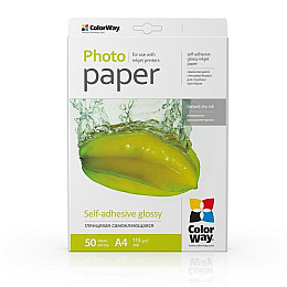 Фотобумага CW глянцева самоклеюча 115/80г/м2 A4 50л (PGS1158050A4)