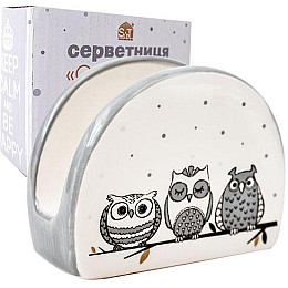 Серветниця керамічна Be Happy Совушки 10х8см S&T DP67445