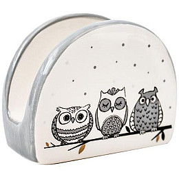 Серветниця керамічна Be Happy Совушки 10х8см S&T DP67445