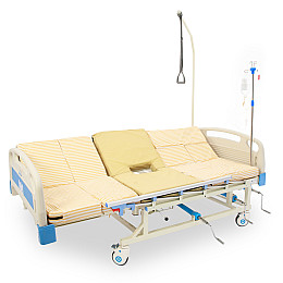 Медичне ліжко з туалетом і функцією бічного перевороту MED1 для тяжкохворих 120 см ширина ложа