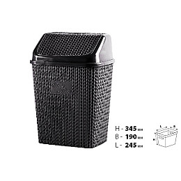 Контейнер для мусора Violet House Coffee Виолетта 34,5х19х24,5 см Коричневий (6513161)