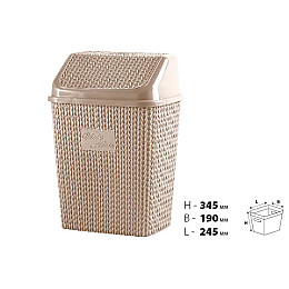 Контейнер для сміття Violet House Віолетта 34,5х19х24,5 см Капучіно (6519692)