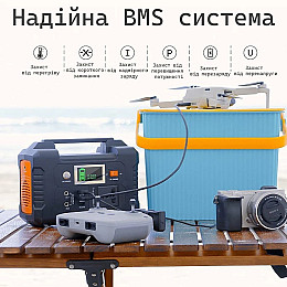 Портативная зарядная электростанция мощностью 200 Вт FlashFish емкостью 40800 мАч (E200)