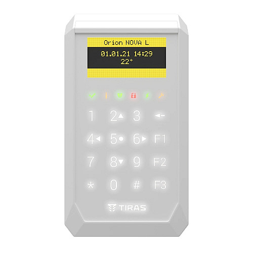 Сенсорная клавиатура Tiras Technologies K-PAD OLED (white) для управления охранной системой Orion NOVA II