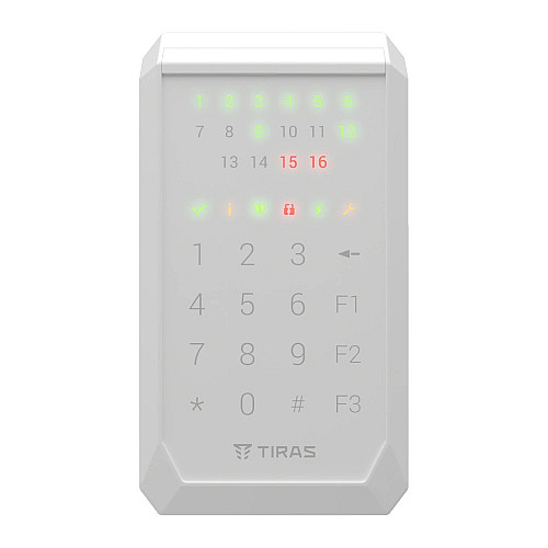 Сенсорная клавиатура Tiras Technologies K-PAD16+ (white) для управления охранной системой Orion NOVA II